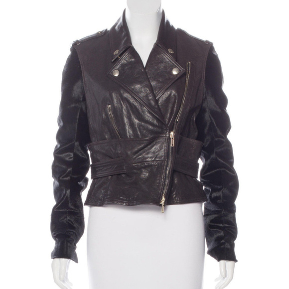 Givenchy Jackets & Blazers - Givenchy moto leather calf-hair moto jacket sz 42